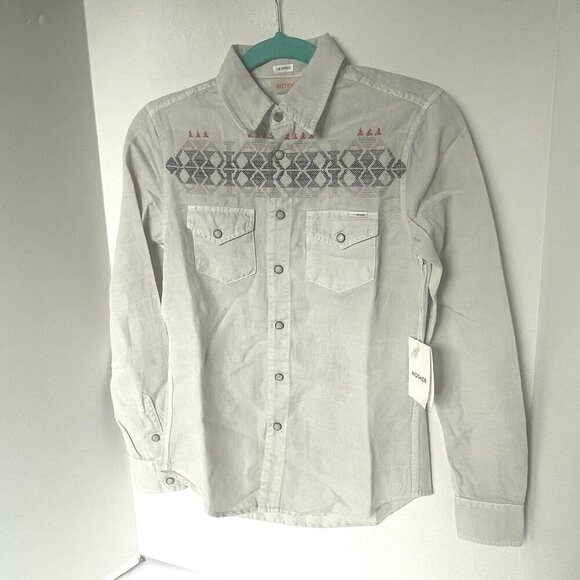 Mother Western Shirt Womens XS Ivory All My Ex's Snap Extra Small Embroidered - Picture 10 of 10